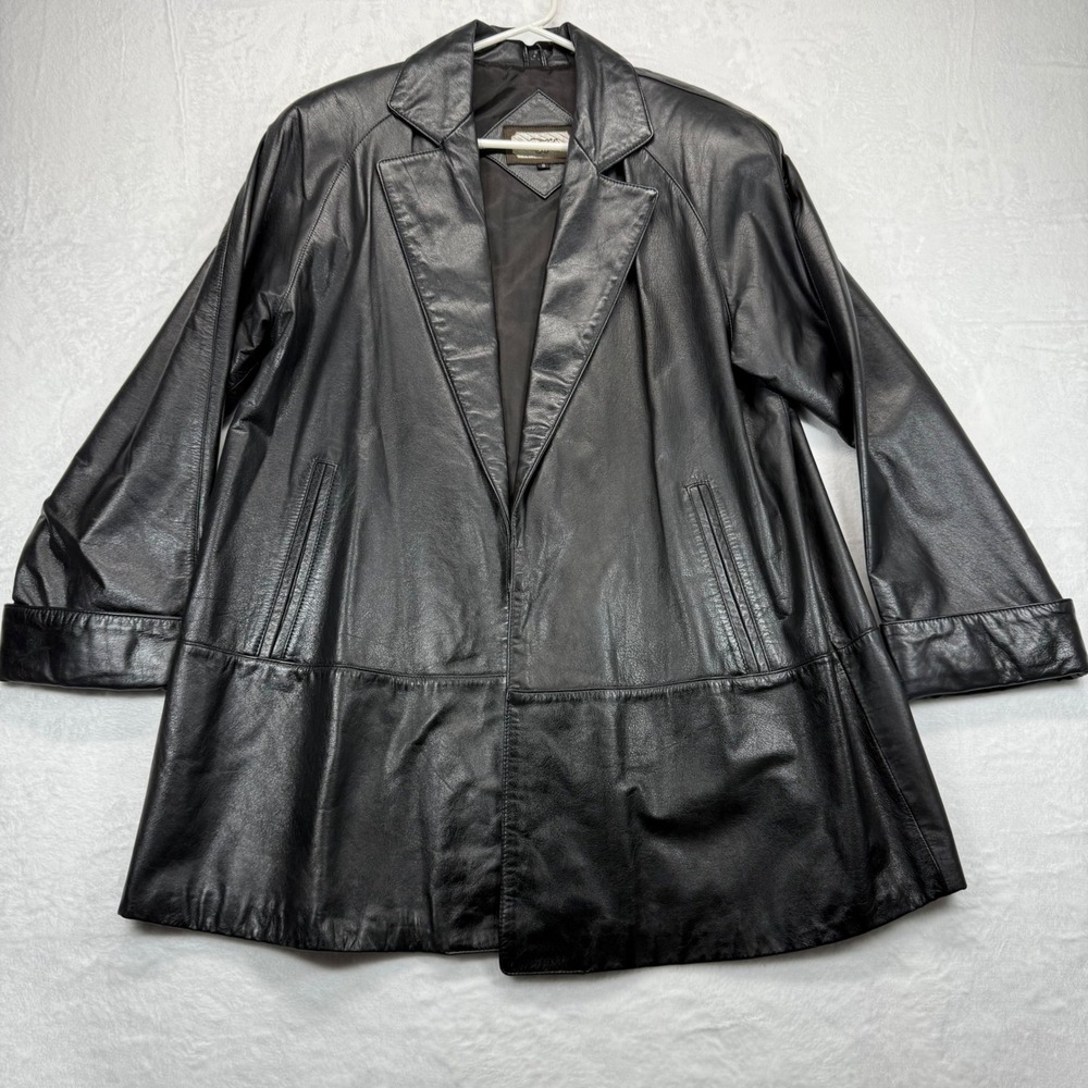 Toff's Genuine Leather‎ Black Jacket Coat Size S